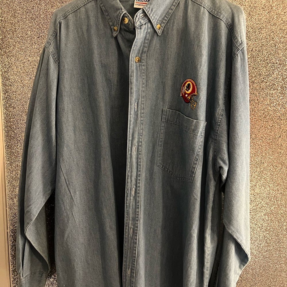 Vintage Washington Redskins light denim button up